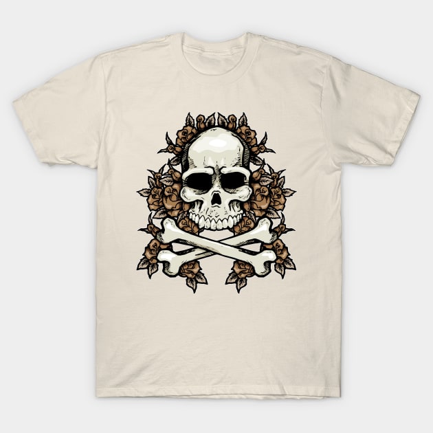 Skull N Roses T-Shirt by Laughin' Bones